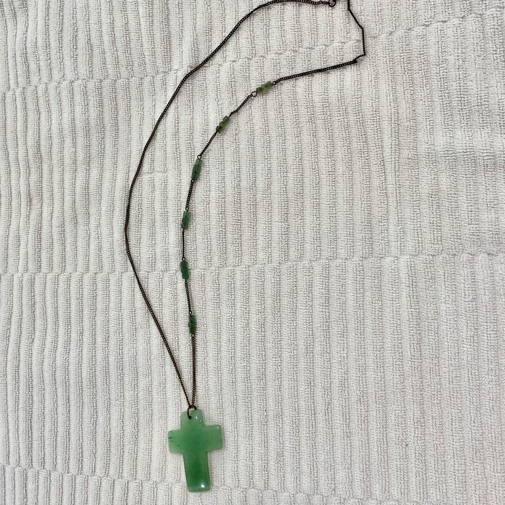 Urban Outfitters Jade Cross Statement Necklace